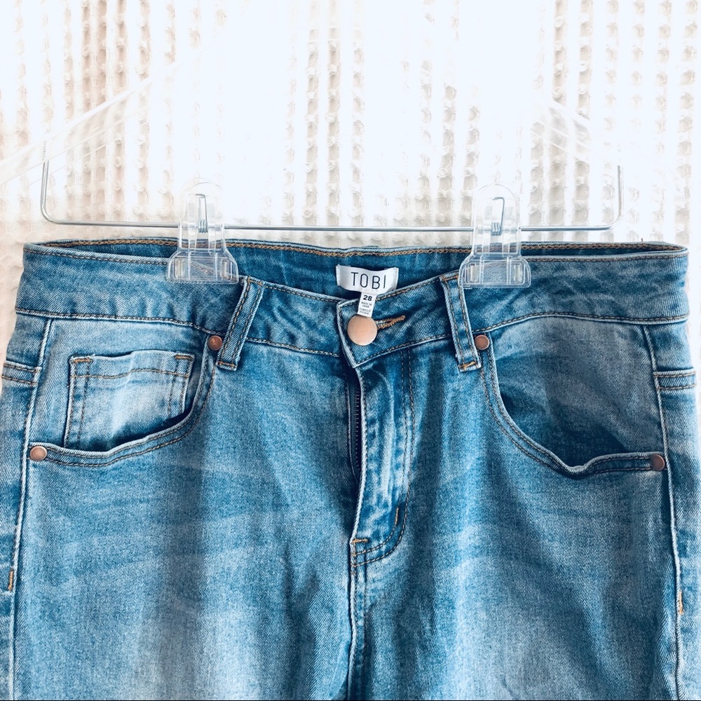 Tobi frayed bottom blue denim jeans size 28 - Picture 2 of 6